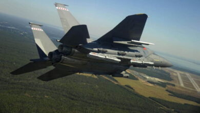 A GBU-53/B munition equipped in a military aircraft
