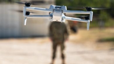 A Skydio X10 drone during Exercise Coyote Shield at Dyess Air Force Base, Texas.