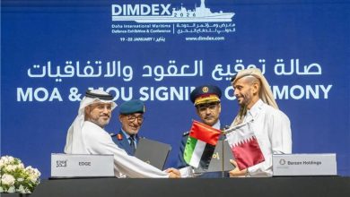 EDGE Group and Barzan Holdings leaders during a joint venture agreement signing in Doha