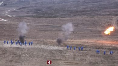 KARGU strike drones hit targets during a test in Turkey.