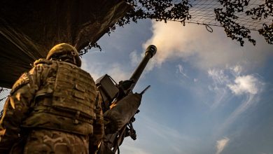 A soldier from the Royal Scots Dragoon Guards operating an anti-aircraft gun during Exercise Steadfast Defender, demonstrating mobile air defense capabilities.