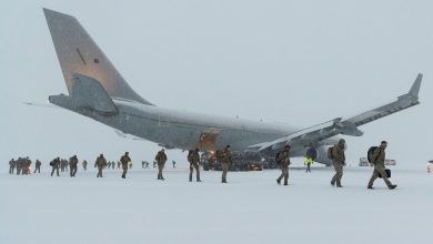 Pictured are 40 Commando Royal Marines arriving at Bardufoss, Norway by Royal Air Force Voyager Airbus KC2 (A330). Royal Marines have deployed to the frozen Arctic for many years, to conduct their annual cold weather training. The Commandos are in the North of Norway learning to be winter warriors conducting Arctic survival training in bitterly cold temperatures. The conditions are harsh around 200 miles inside the Arctic Circle, where the sun barely rises and temperatures plummet to below -30C. The elite Royal Marines must be prepared to deploy anywhere in the world at a moment’s notice. That includes the most extreme climates known to man, including Arctic, jungle, and desert.