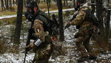 An Italian sniper team tactically moves to the next objective during the U.S. Army Europe and Africa European Best Sniper Team Competition in the 7th Army Training Command's Grafenwoehr Training Area, Grafenwoehr, Germany, Nov. 20, 2025. The USAREUR-AF EBST Competition held annually at 7th Army Training Command’s Grafenwoehr Training Area builds military readiness through realistic and challenging training scenarios, fosters military partnership and esprit des corps, and promotes NATO interoperability with Allied and Partner nations. (U.S. Army photo by Markus Rauchenberger)