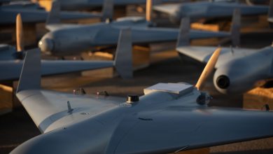 U.S. CENTRAL COMMAND AREA OF RESPONSIBILITY (Nov. 23, 2025) Low-cost Unmanned Combat Attack System (LUCAS) drones are positioned on the tarmac at a base in the U.S. Central Command (CENTCOM) operating area, Nov. 23. The LUCAS platforms are part of a one-way attack drone squadron CENTCOM recently deployed to the Middle East to strengthen regional security and deterrence. (Courtesy Photo)