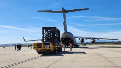 U.S. Air Force Airmen assigned to the 452nd Logistics Readiness Squadron Aerial Port Flight at March Air Reserve Base, California, support loading operations of a next-generation nuclear reactor onto a C-17 Globemaster III aircraft in support of Operation Windlord Feb. 15, 2026. The mission was conducted in coordination with Airmen from the 15th Airlift Squadron, 437th Airlift Wing, Joint Base Charleston, South Carolina, and the 62nd Airlift Wing, Joint Base Lewis-McChord, Washington. The aircraft transported the reactor to Hill Air Force Base, Utah, in support of a Department of War and Department of Energy partnership focused on nuclear energy testing and evaluation. (U.S. Air Force photo by Wendy Day)