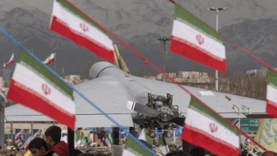 Iranian flags are displayed in a rally commemorating the 47th anniversary of the Islamic Revolution's victory in Azadi (Freedom) Square in western Tehran, Iran, on February 11, 2026.