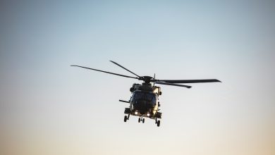Finnish special operations forces conduct aerial maneuvers with an NH90 helicopter during Exercise SOUTHERN GRIFFIN 25