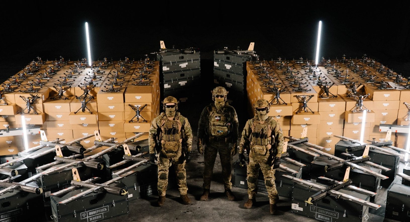 Drones delivered by Come Back Alive Foundation for Ukrainian troops.
