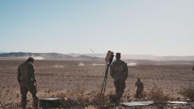 Drones over troops with sensing systems. Photo: Picogrid