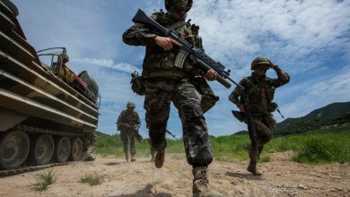 South Korean troops during a drill
