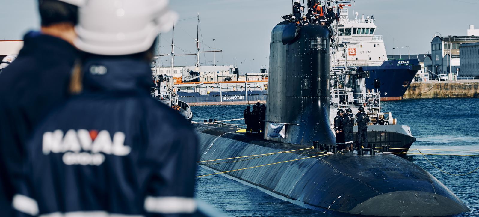 Shipbuilders on a submarine