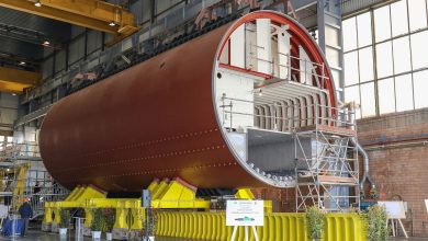 Hull of an Italian Navy U212 Near Future Submarine