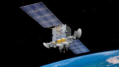An artist rendering of the Advanced Extremely High Frequency System satellite.