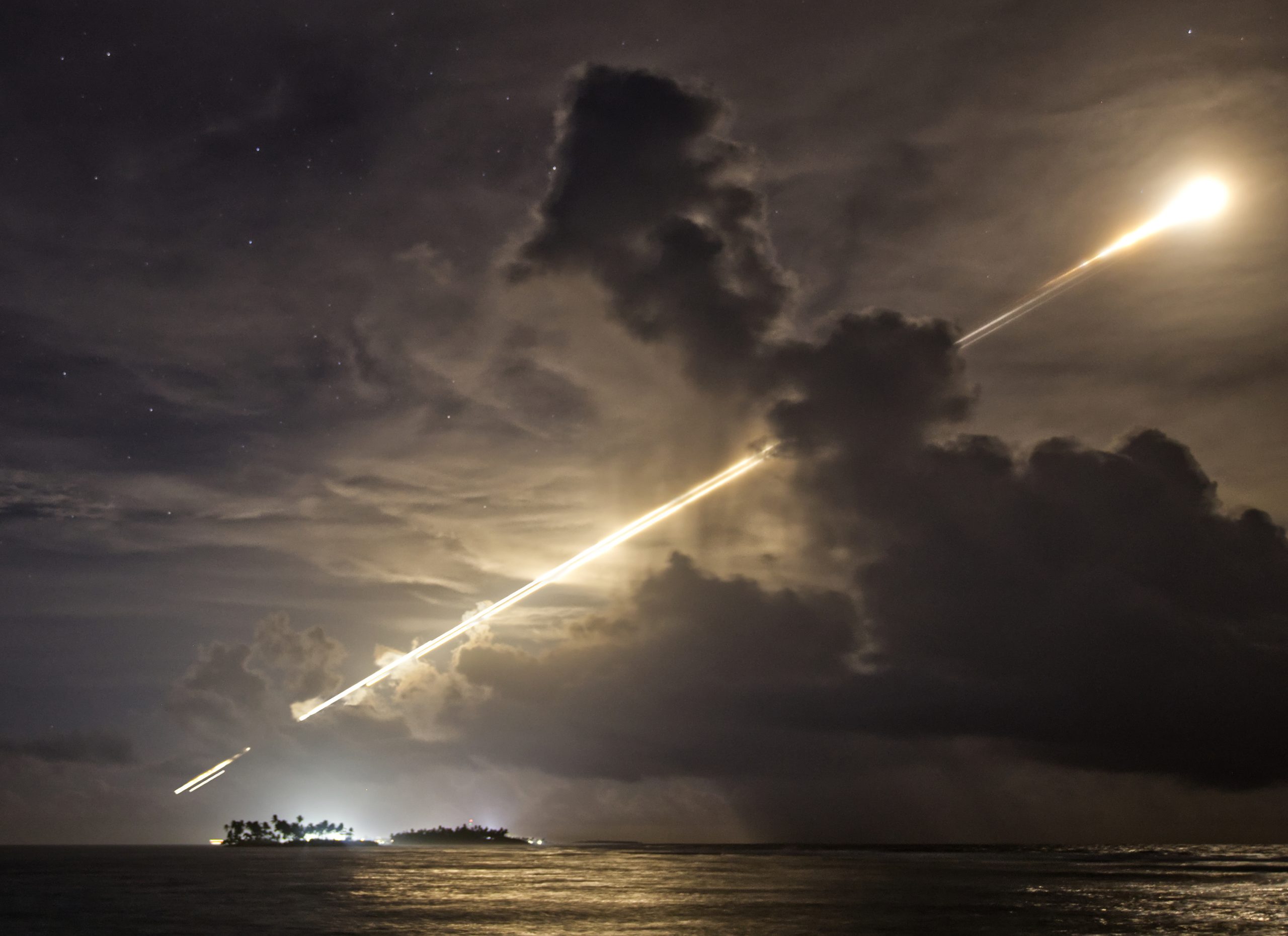The Ronald Reagan Ballistic Missile Defense Test Site, or RTS, tracks an unarmed Minuteman III intercontinental ballistic missile launch Nov. 5, 2024, from Vandenberg Air Force Base, California, during Air Force Global Strike Command’s Glory Trip-251 operational test. The RTS was selected as the 2024 Army Acquisition Executive’s Excellence in Leadership’s Test Organization of the Year on Jan. 9 at an awards ceremony in the Pentagon auditorium. (U.S. Army photo by Ian Morales)