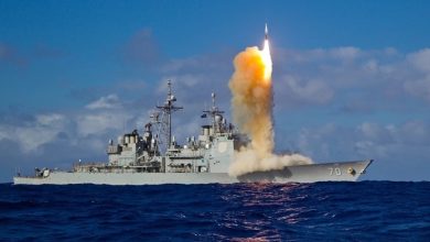 A Standard Missile-3 Block 1B interceptor missile is launched from the guided-missile cruiser USS Lake Erie (CG 70) to intercept a target missile during a test in the mid-Pacific