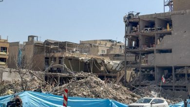 A view of a heavily damaged building is pictured near Ferdowsi Square in Tehran on March 5, 2026, following U.S. and Israeli strikes on Iran on February 28 that killed Iran's supreme leader and top military leaders and prompted retaliatory strikes on Israel and across the region.