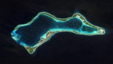 Satellite image of UK-US Diego Garcia base.
