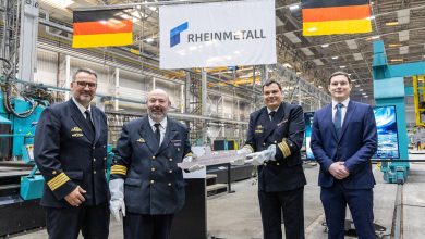 First steel cutting Ceremony for the third German Navy Type 424 vessel at the Peene-Werft shipyard. Photo: Rheinmetall