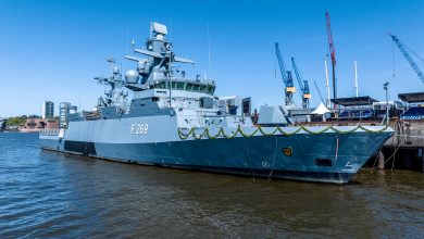 German Navy's Braunschweig-class corvette, the FGS Lübeck (F269).