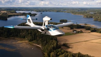 Atol Aurora, the Finnish-made amphibious aircraft, in the air