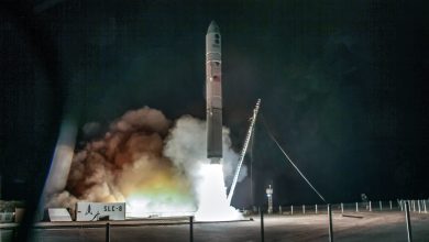 A Northrop Grumman Minotaur IV rocket launches the Department of War Space Test Program S29A (STP-S29A) mission from Space Launch Complex 8 at Vandenberg Space Force Base Calif., April 7, 2026. The STP-S29A mission carried a variety of DoW, U.S. Space Force, and academic institution payloads into orbit, marking the 23rd launch of 2026 from Vandenberg. (Courtesy photo by Northrop Grumman)