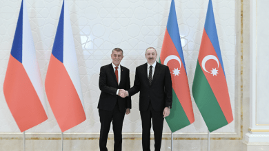 Azerbaijan President Ilham Aliyev with Prime Minister of the Czech Republic Andrej Babiš.