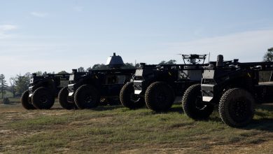 Four ULTRA AGVs configured for multiple mission sets.