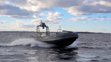 The ROMULUS-25 unmanned surface vessel. Photo: HII