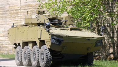 A Patria 8x8 Armored Modular Vehicle (AMV)
