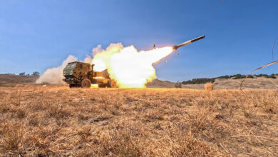 US soldiers fire a High Mobility Artillery Rocket System during a counter-landing live-fire exercise as part of Exercise Balikatan 2026