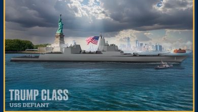 Rendering of the lead Trump-class battleship USS Defiant (BBG-1)