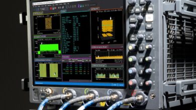 Real-time oscilloscopes used in electronic warfare testing to monitor and analyze complex high-speed signals.