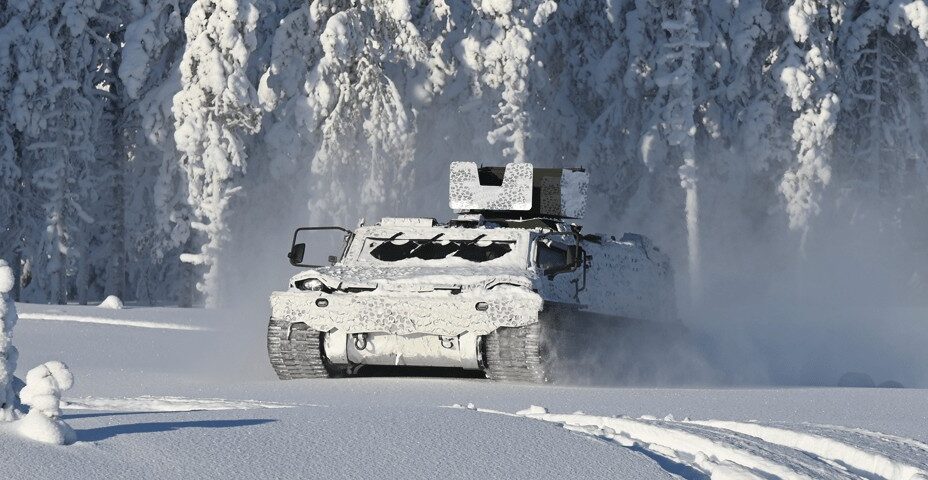 TRACKX tracked armored personnel carrier.