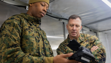(Representative only.) US Marine Corps personnel use a digital reporting system during Exercise Cold Response 26. Photo: Cpl. Michael Bartman/DVIDS