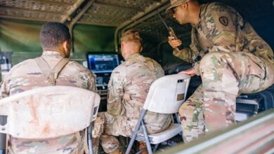 US troops receive a fires mission at the battalion fire direction center as part of their experimentation to integrate next-generation command-and-control systems at Schofield Barracks, Hawaii, Feb. 24, 2026.