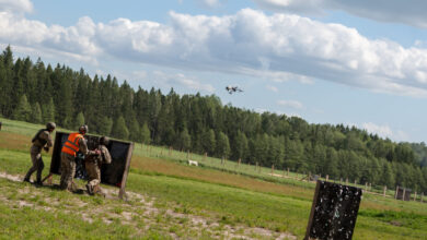 Soldiers at a drone warfare demonstration. Photo: Lithuanian Armed Forces