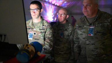 Soldiers, airmen, civilian cyber professionals, and partner forces participate in Cyber Shield 2025, a multinational cyber defense exercise. Photo: Master Sgt. Arthur Wright/DVIDS