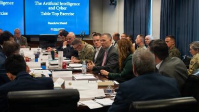 Army officials and industry representatives participate in the Artificial Intelligence Table Top Exercise (AI TTX) 2.0 at the Pentagon in April 2026. Photo: Cpl. Giselle Gonzalez/DVIDS