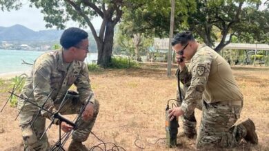 US Army soldiers test a deployable communications antenna during Exercise Cobra Gold 2026 in Thailand. Photo: Eleanor Prohaska/DVIDS