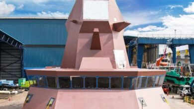 first composite superstructure and mast for the Republic of Singapore Navy's Victory-class Multi-Role Combat Vessel (MRCV)