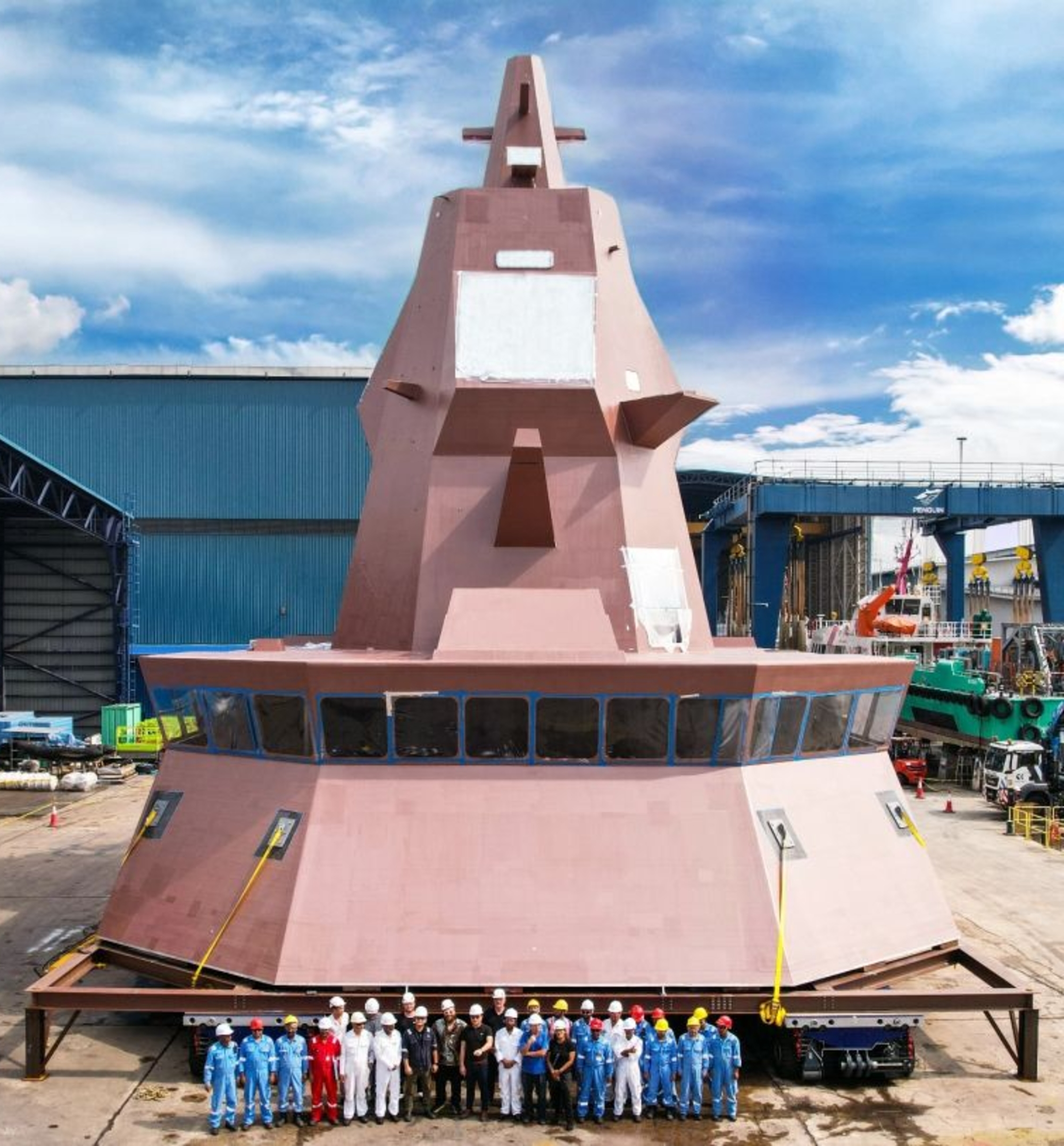 first composite superstructure and mast for the Republic of Singapore Navy's Victory-class Multi-Role Combat Vessel (MRCV)