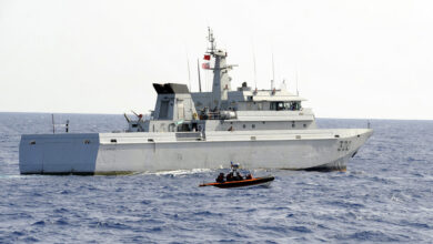 The Moroccan Royal Navy Vessel Rais Charkaoui, alongside a U.S. Coast Guard Over-the-Horizon small boat from the Coast Guard Cutter Legare, conduct the first-ever joint Moroccan/U.S boarding, July 23. The U.S. Coast Guard and the Moroccan Royal Navy partnered for a nine-day joint law enforcement operation in Moroccan territorial waters, which showcased each services tactics, techniques and boarding procedures. The U.S. Coast Guard, under the direction of Commander, U.S. Naval Forces Europe- Commander, U.S. Naval Forces Africa, conducted law enforcement operations with the Moroccan Royal Navy in a partnership to build a safer, more prosperous sea-trade environment in the region.