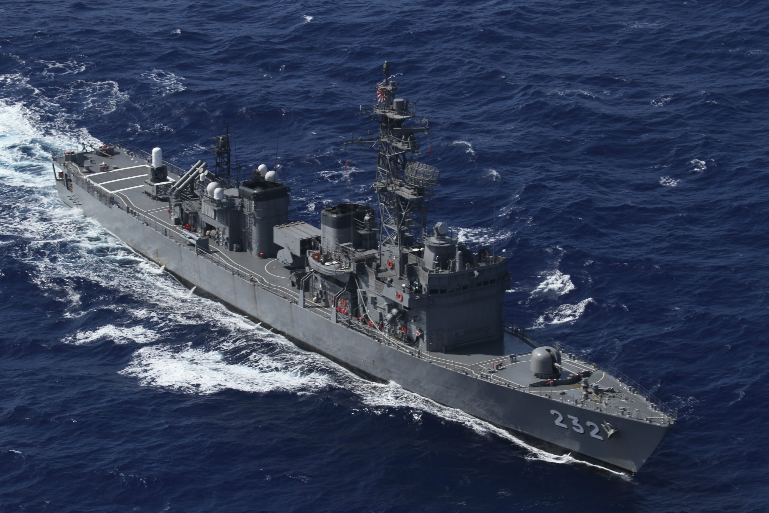 The JS Sendai (DE-232) Abukuma-class destroyer escort