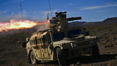 Pfc. Derek T. Hall, a tube-launched optically tracked wire-guided (TOW) gunner assigned to Combined Anti-Armor Team 1, Weapons Company, 1st Battalion, 3rd Marine Regiment, fires a TOW missile during Integrated Training Exercise (ITX) 2-17 aboard Marine Corps Air Ground Combat Center, Twentynine Palms, California, Feb. 16, 2017. ITX is a combined-arms exercise which gives all elements of the Marine Air Ground Task Force an opportunity to utilize capabilities during large scale missions to become a more ready fighting force. 1/3 is currently participating as the ground combat element for this exercise. (U.S. Marine Corps photo by Cpl. Aaron S. Patterson/Released)