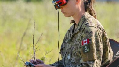 Soldier operates an unmanned aerial system. Photo: Aviator Natalie Chilcott/Canadian Army