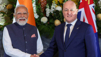 Indian Prime Minister Narendra Modi and New Zealand counterpart Christopher Luxon. Photo: Indian Prime Minister's Office