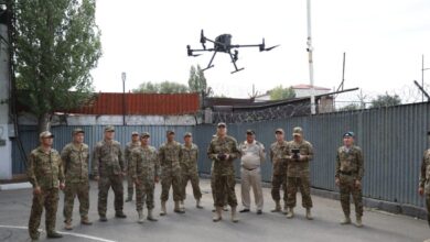 Kazakhstan Armed Forces troops testing an unmanned aerial system. Photo: Kazakhstan Ministry of Defense