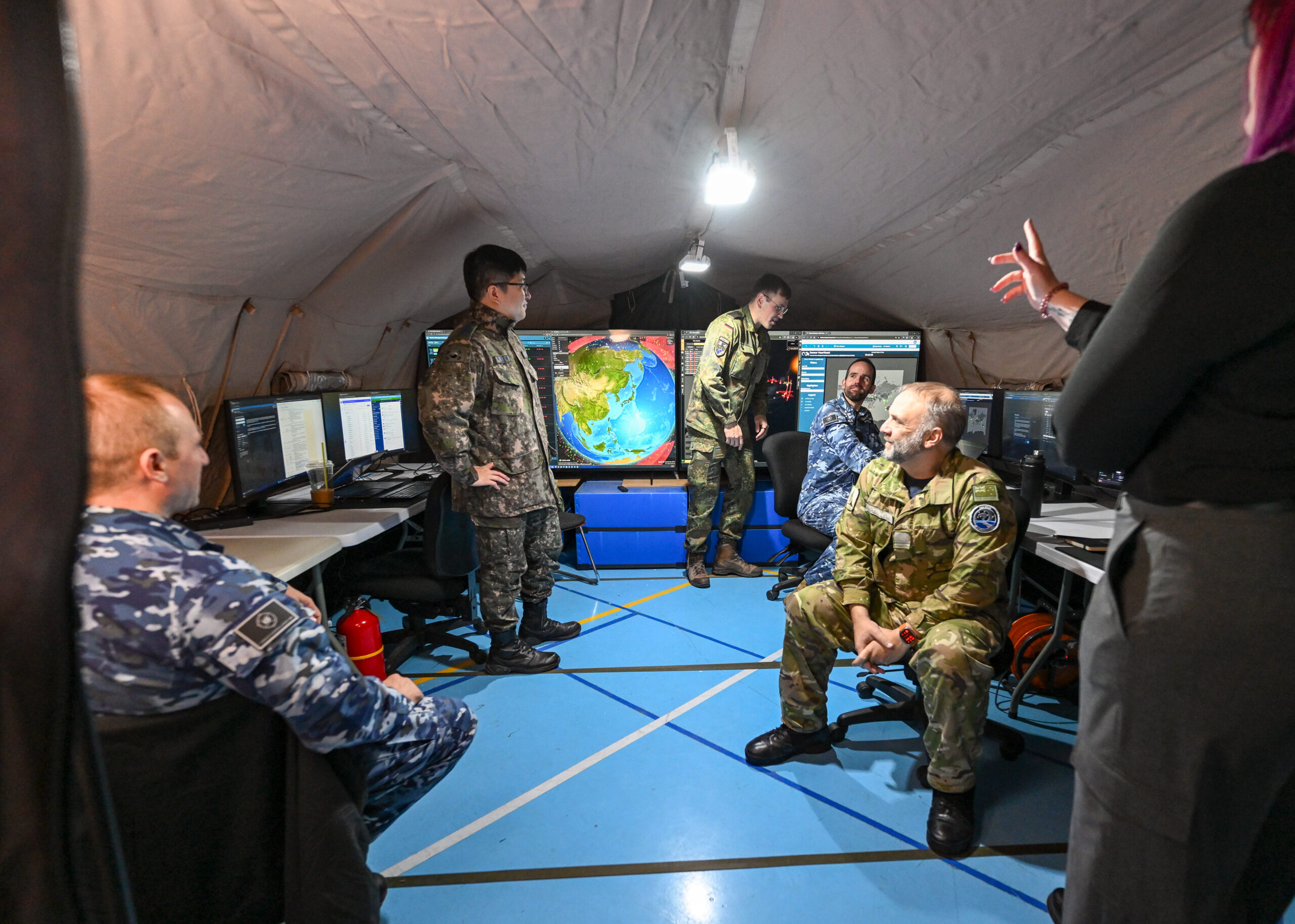 (Representative only.) A joint space operations center cell at Osan Air Base in South Korea. Photo: Tech. Sgt. Noah Tancer/DVIDS