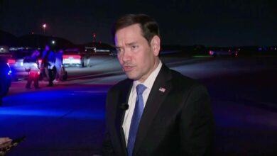 US Secretary of State Marco Rubio before departing for the Philippines.