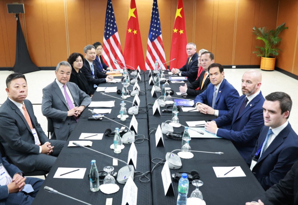 Chinese Foreign Minister Wang Yi, also a member of the Political Bureau of the Communist Party of China Central Committee, meets with US Secretary of State Marco Rubio in Manila, the Philippines, July 22, 2026.